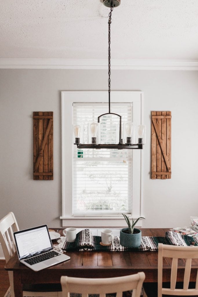 Dining room with antique farmhouse decor.